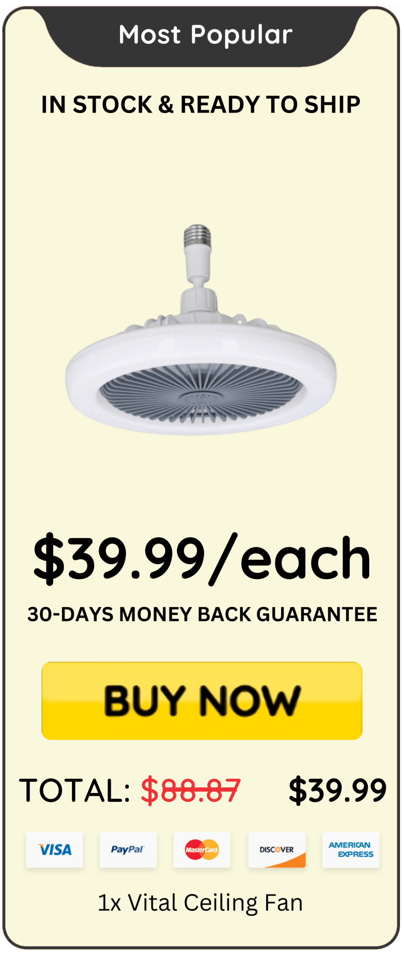 Vital Ceiling Fan Price