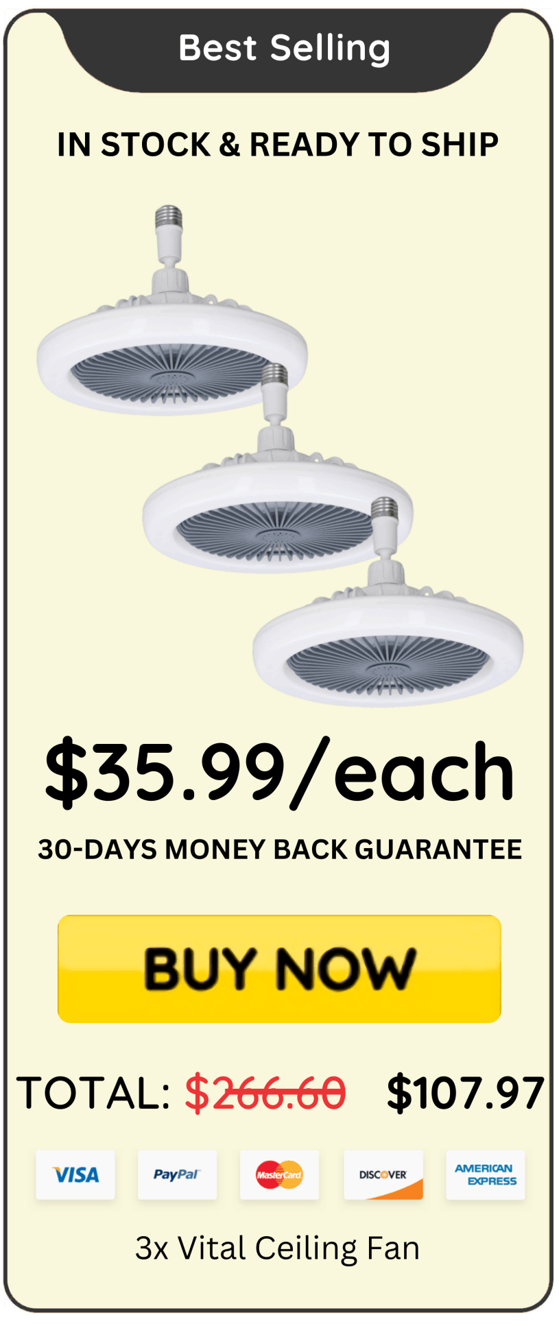Vital Ceiling Fan best price