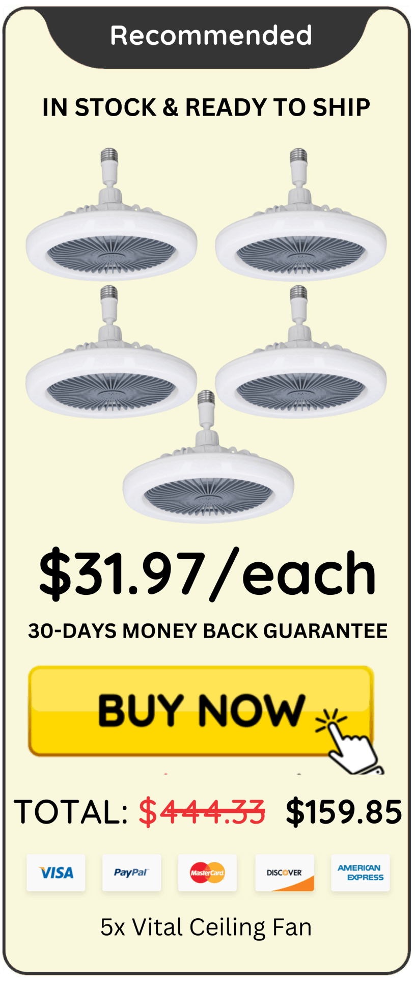Vital Ceiling Fan Package price